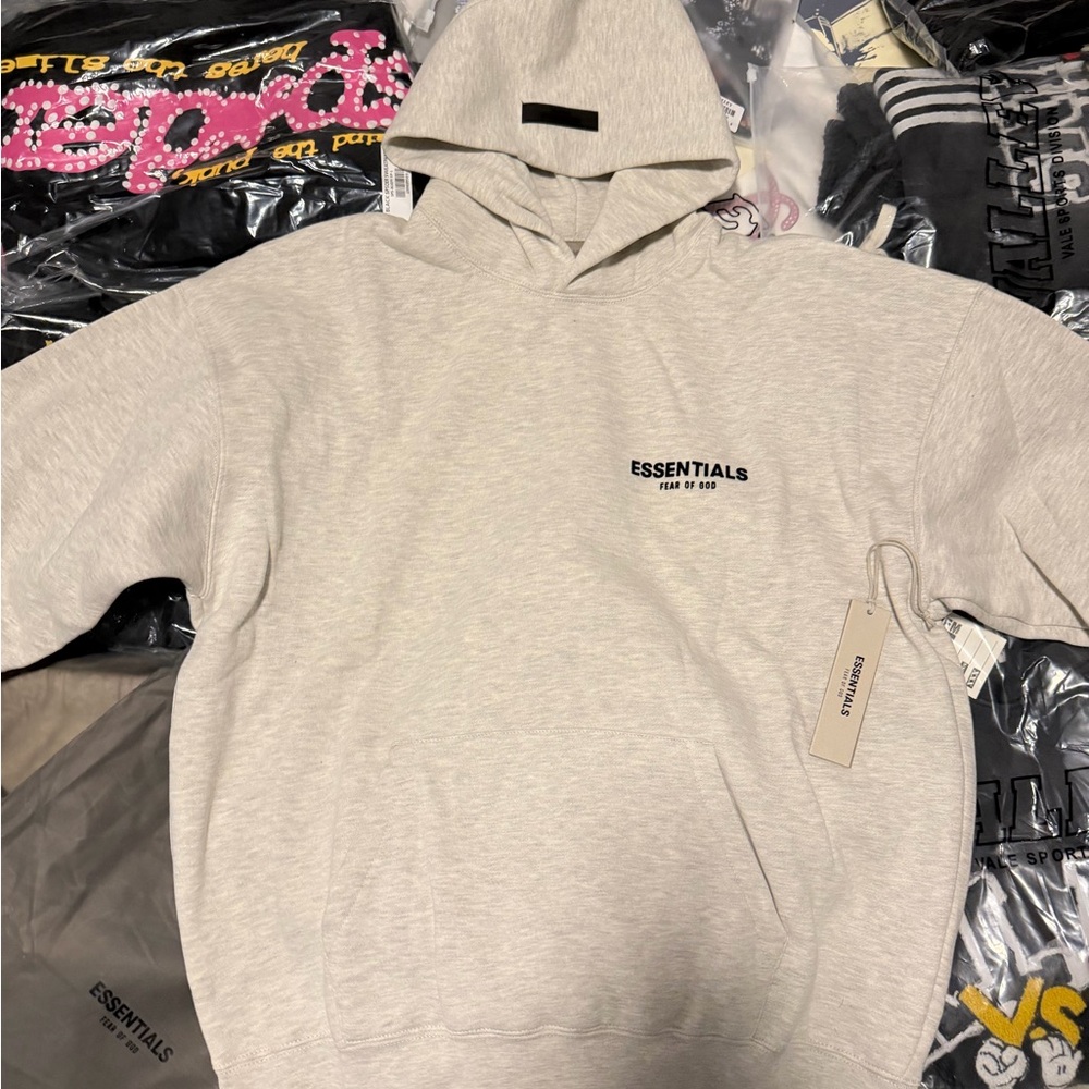 Essentials Light Gray Men's Hoodie